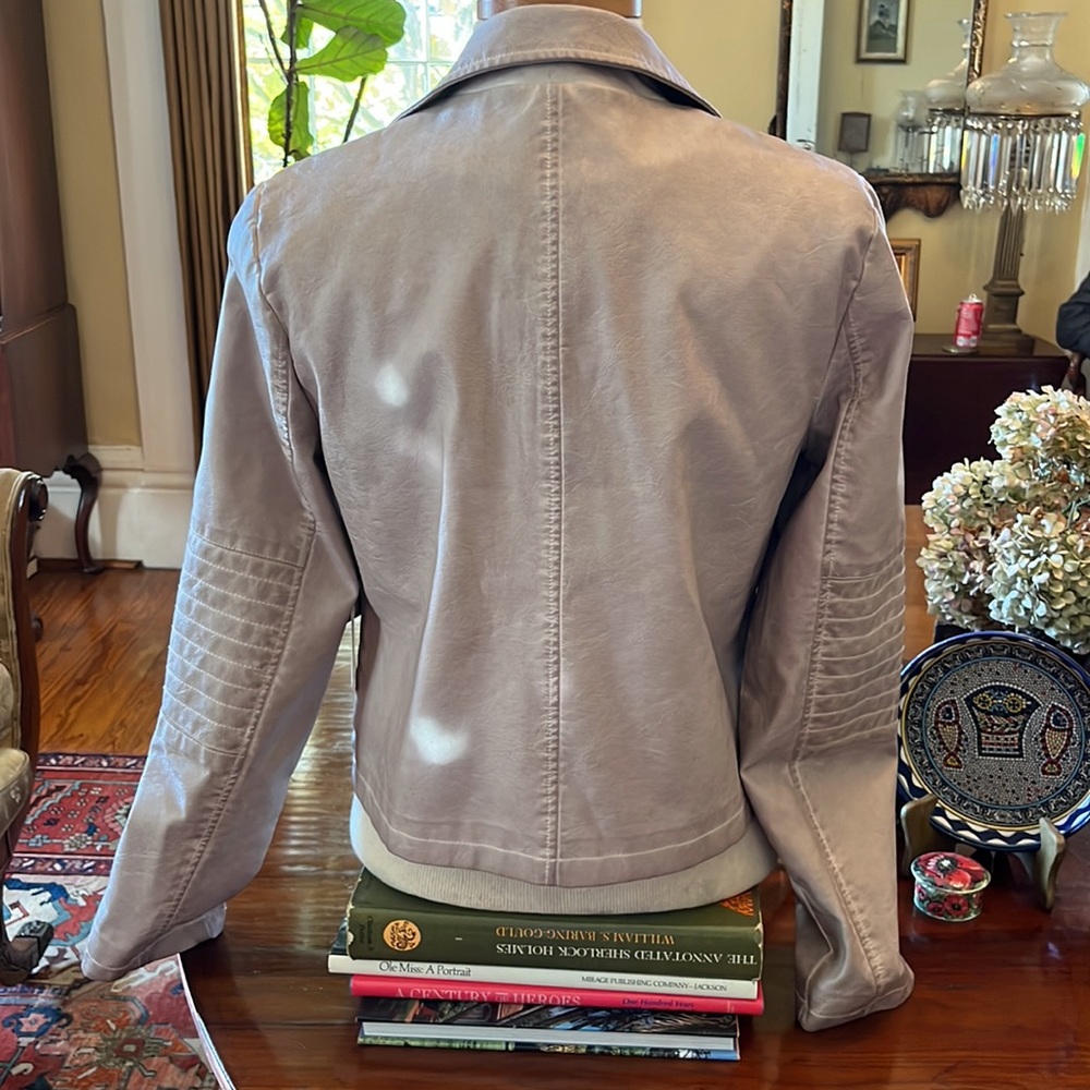 Tribal Jeans Blush Vegan Leather Moto Jacket - Picture 10 of 16